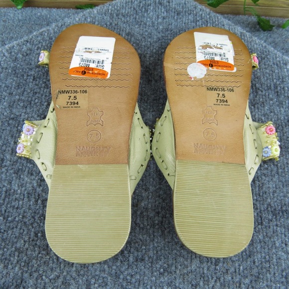 Naughty Monkey Women Thong Sandal Shoes Multicolor Leather Size 7.5 Medium - Picture 7 of 9